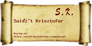 Salát Krisztofer névjegykártya